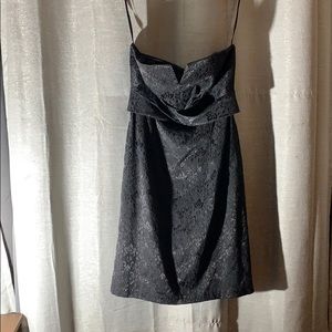 White House Black Market strapless black dress.
